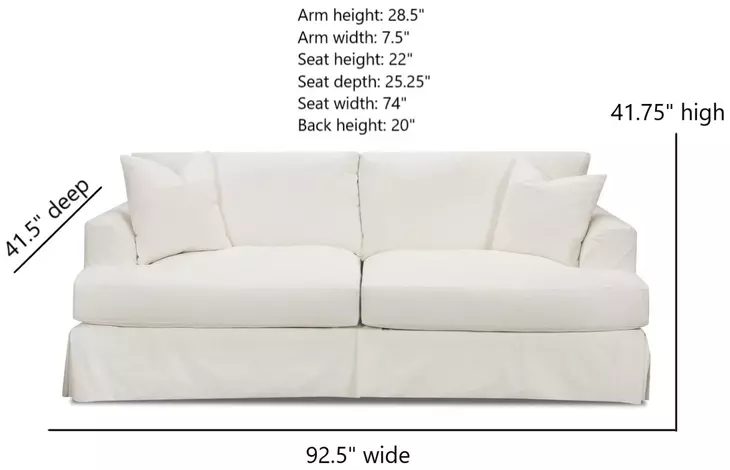 Sutton Snow White 93" Sofa