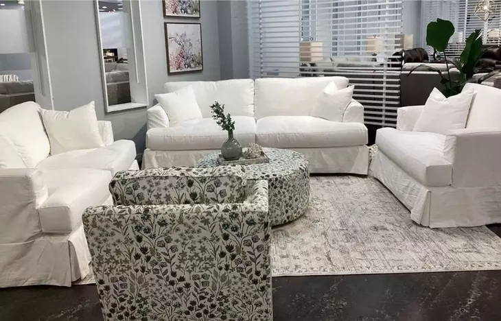 Sutton Snow White Living Room Set
