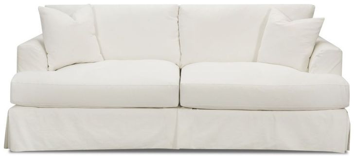 Sutton Snow Slip Cover Flared Arms Sofa
