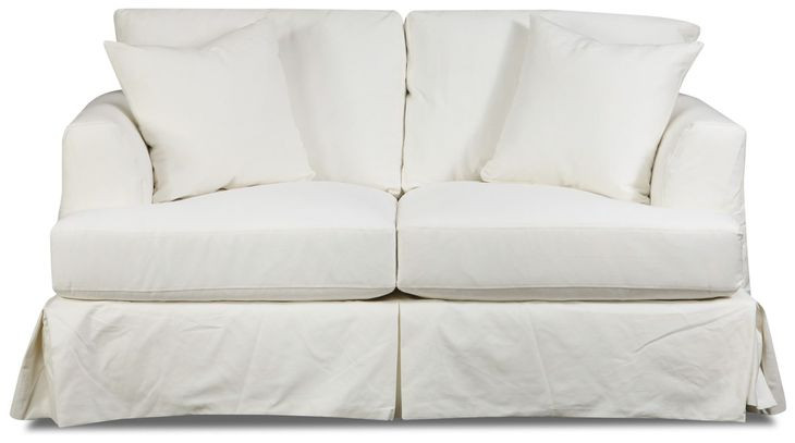 Sutton Snow Slip Cover Loveseat