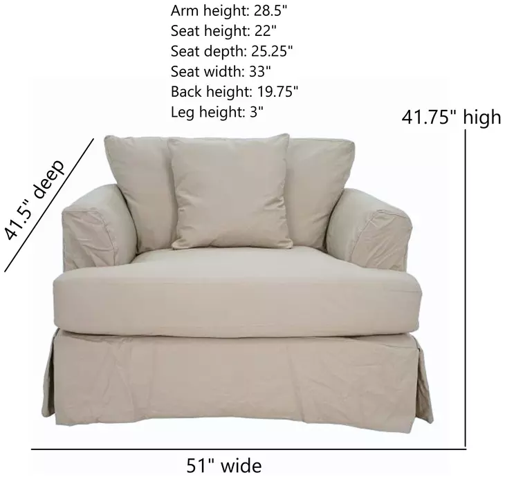 Sutton Sand Slip Cover Flared Arm Living Room Set