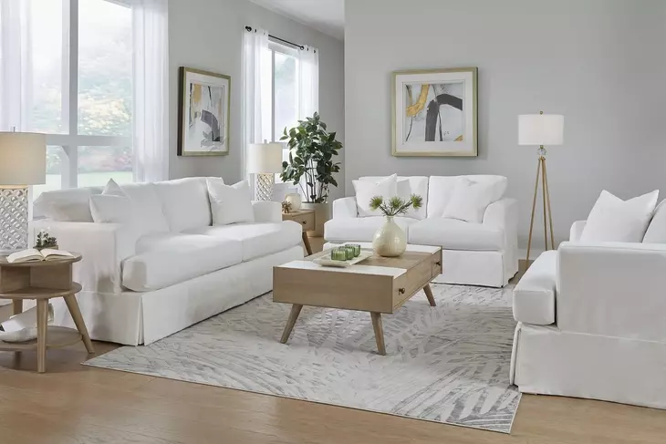 Sutton Snow White Living Room Set