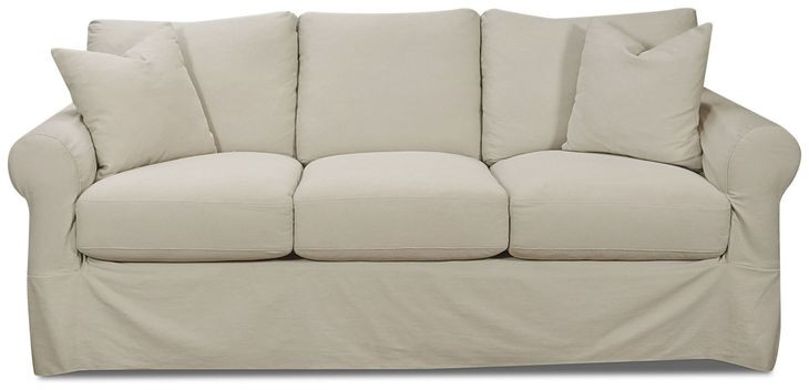 Sutton Sand Slip Cover Rounded Arms Sofa