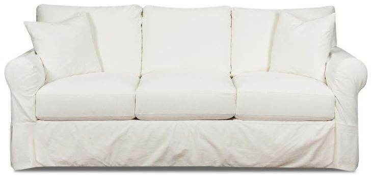 Sutton Snow Slip Cover Rounded Arms Sofa