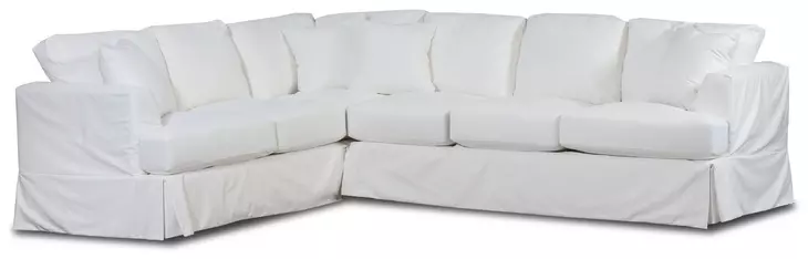 Sutton Snow White Modular Sectional with Pillows