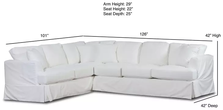 Sutton Snow White Modular Sectional with Pillows