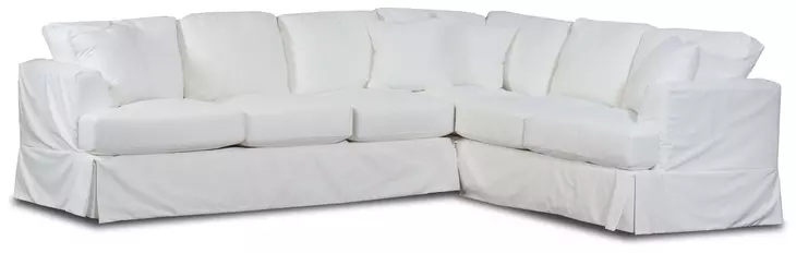 Sutton Snow White 2 Piece Modular LAF Sectional with Pillows