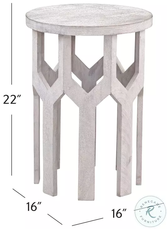 Lloyd White Wash Accent Table