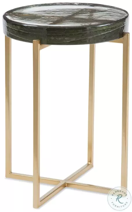 Marilee Gold And Cast Glass Round Accent Table