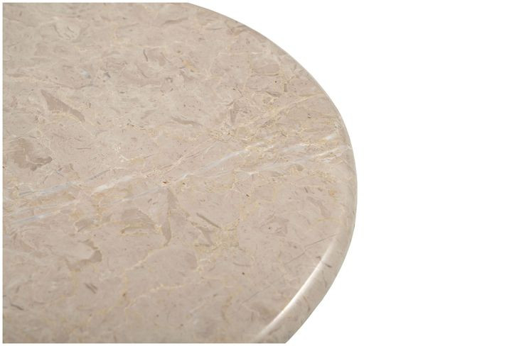 Abbey Feather Beige Round Marble Top Accent Table