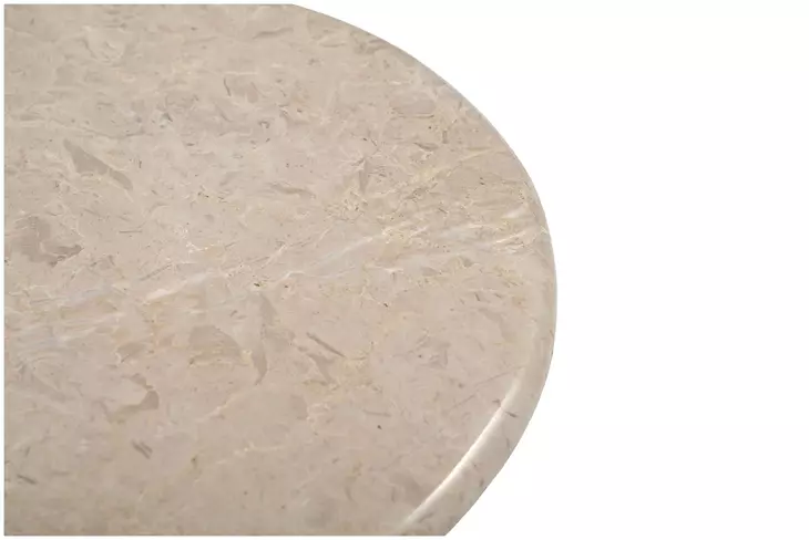 Abbey Feather Beige Round Marble Top Accent Table