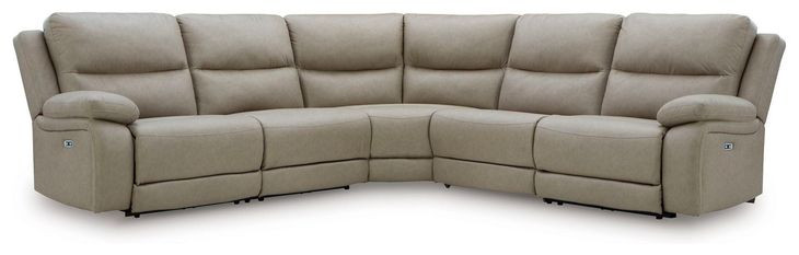 Bearmonte Pebble 5 Piece Modular Power Reclining Sectional with USB Charging
