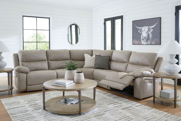 Bearmonte Pebble 5 Piece Modular Power Reclining Sectional with USB Charging