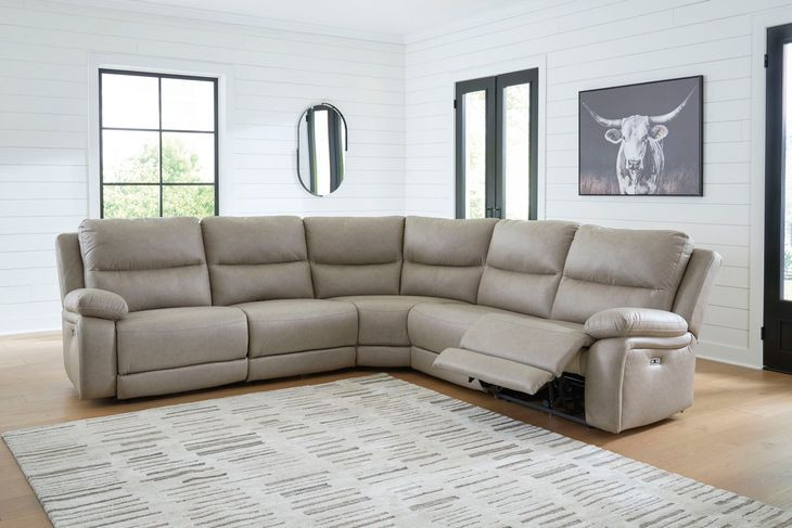 Bearmonte Pebble 5 Piece Modular Power Reclining Sectional with USB Charging