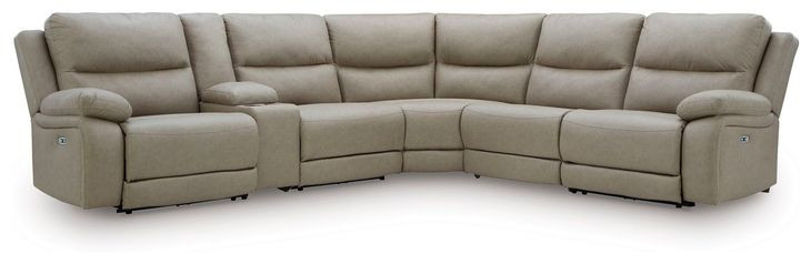 Bearmonte Pebble 6 Piece Modular Power Reclining Sectional with Console and USB Charging