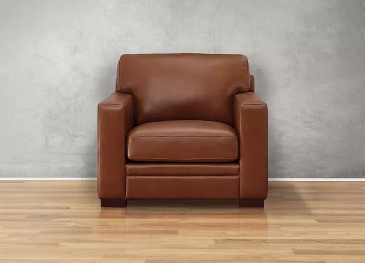 Langston Nutmeg Leather Upholstered Accent Chair
