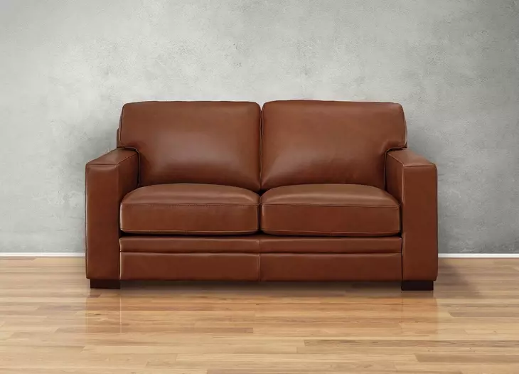 Langston Nutmeg Leather 69" Loveseat