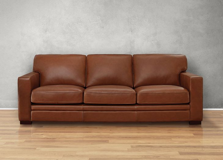 Langston Nutmeg Leather Living Room Set
