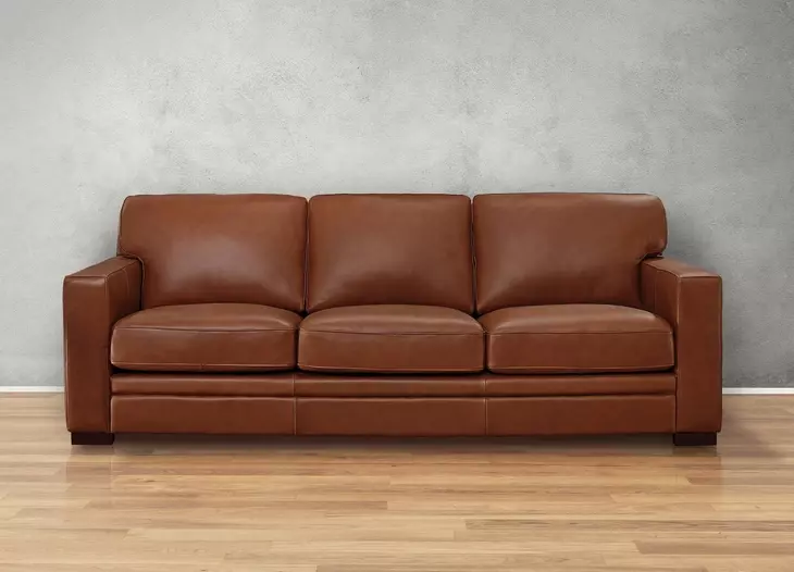 Langston Nutmeg Leather Living Room Set