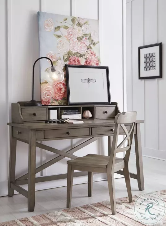 Farm House Old Crate Brown 2 Drawer Desk