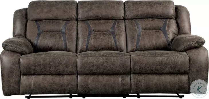Madrona Dark Brown Double Reclining Sofa