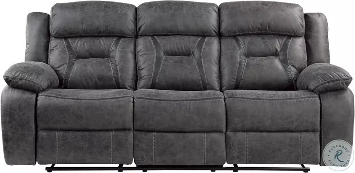 Madrona Hill Gray Double Reclining Sofa