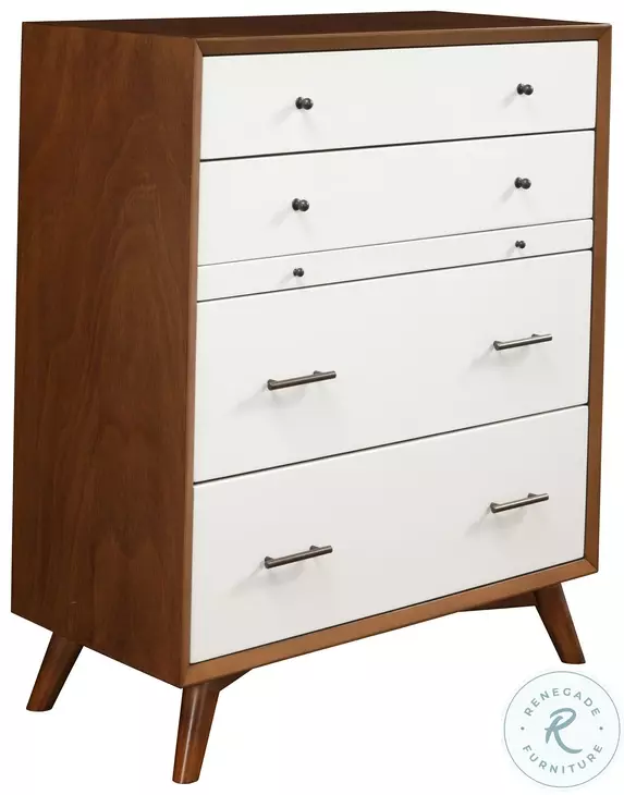 Flynn Acorn And White 4 Drawer Chest With Pull Out Tray