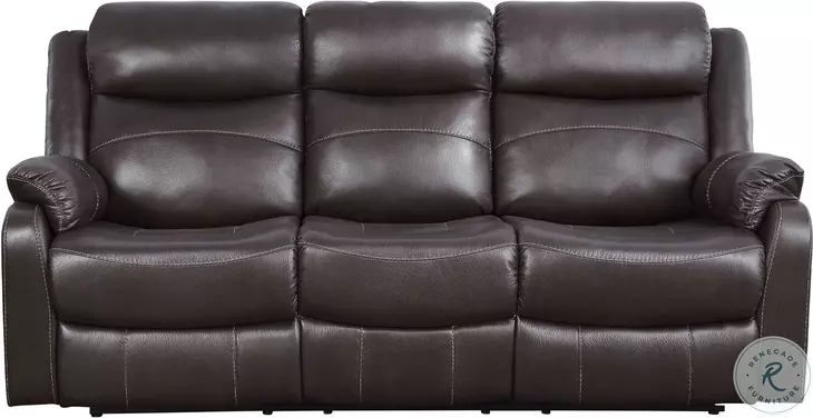 Yerba Dark Brown 81" Double Lay Flat Reclining Sofa