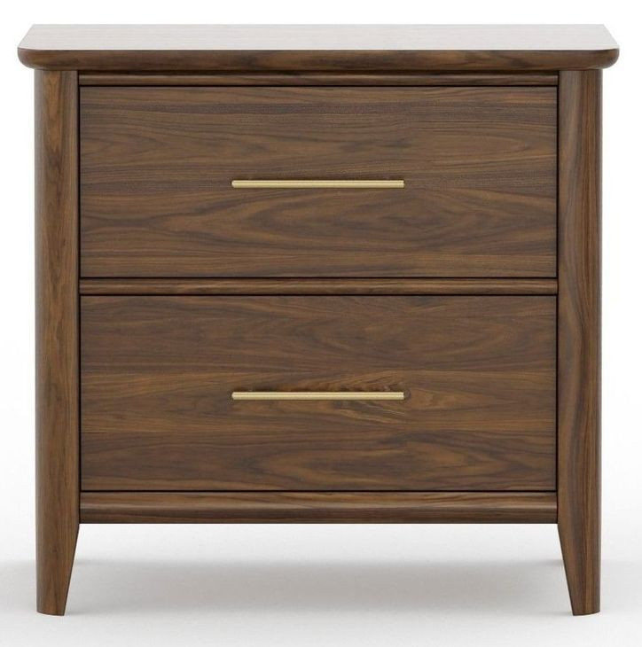 Nordhaven Nordic Walnut 2 Drawer Nightstand