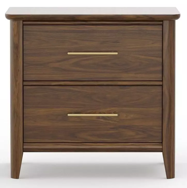 Nordhaven Nordic Walnut 2 Drawer Nightstand