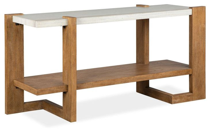 Goldmere Honey Wheat Rectangular Granite Top Sofa Table