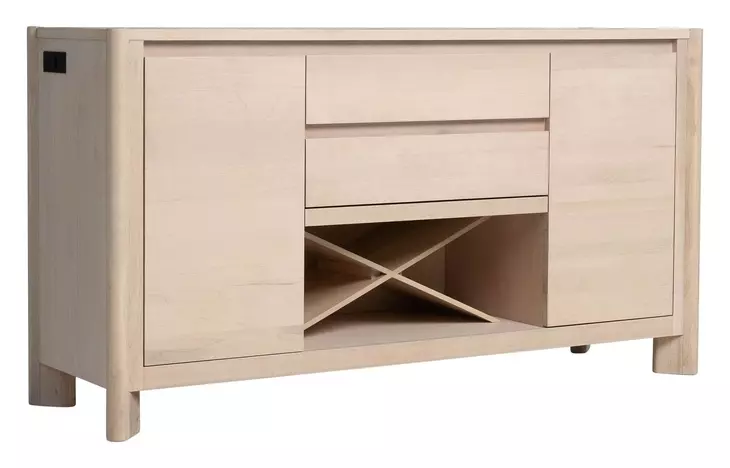 West End Natural Maple 2 Door Sideboard with USB Charging