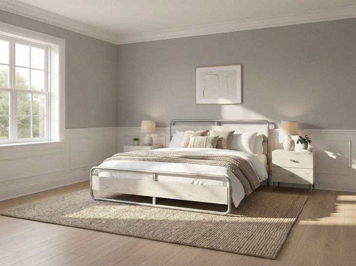 Zest White and Gray 2 Drawer Nightstand