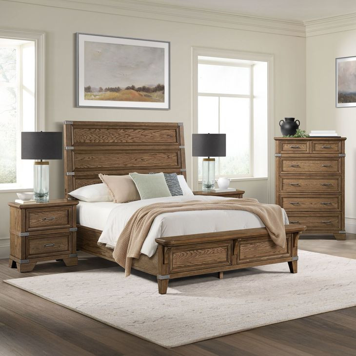 Forge Weathered Chestnut Queen Panel Bed