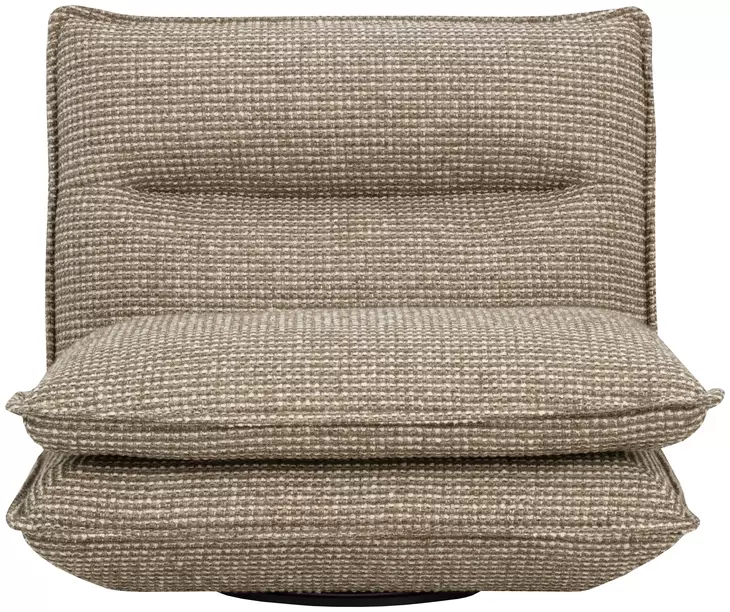 Cassiel Torched Meringue Upholstered Swivel Armless Chair