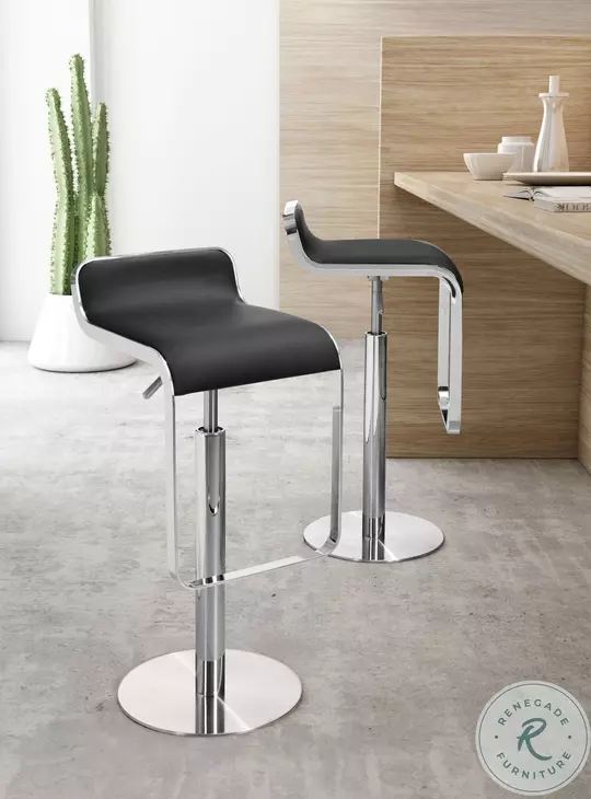 Equino Black Adjustable Swivel Bar Stool