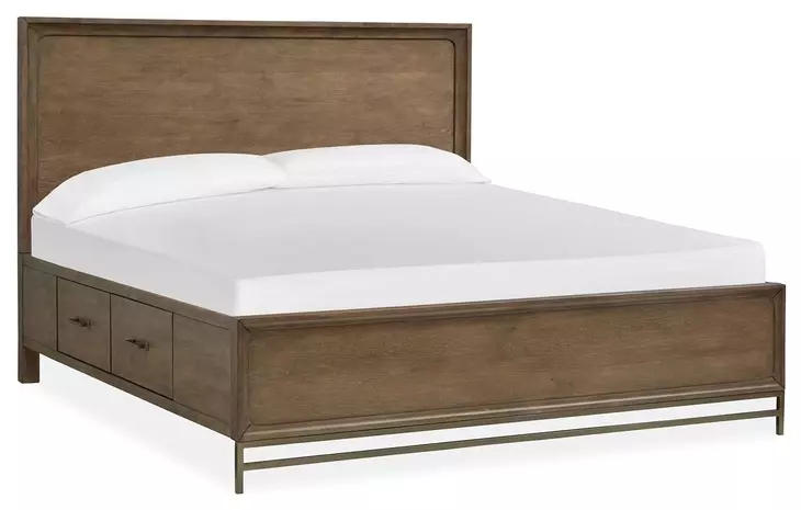 Lindon Belgian Wheat and Coffee Bean Queen Storage Panel Bed