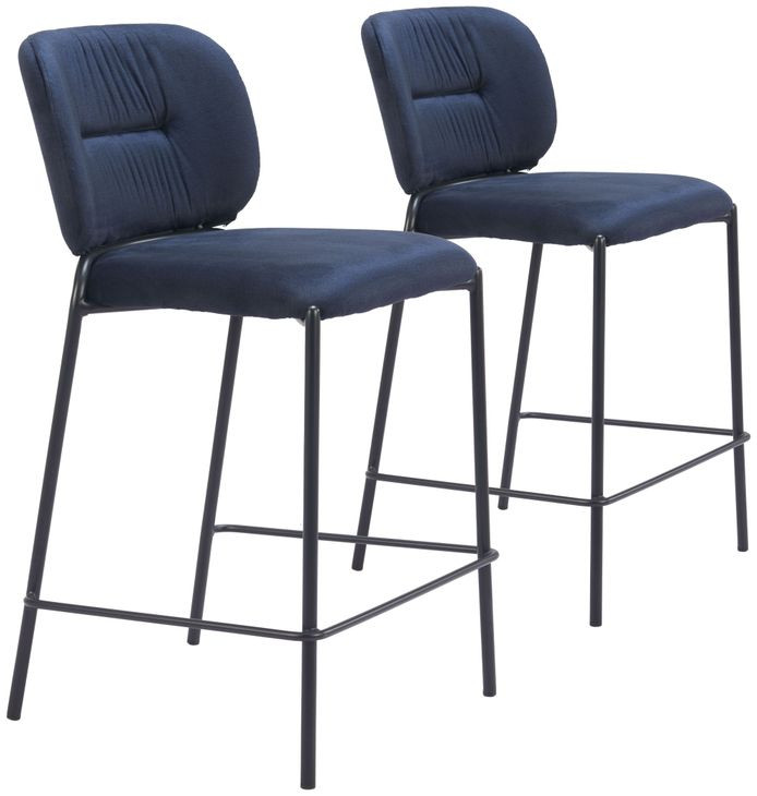 Plat Blue Counter Height Stool Set Of 2