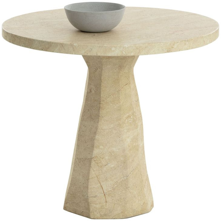 Kline Natural 34" Round Concrete Top Outdoor Bistro Table