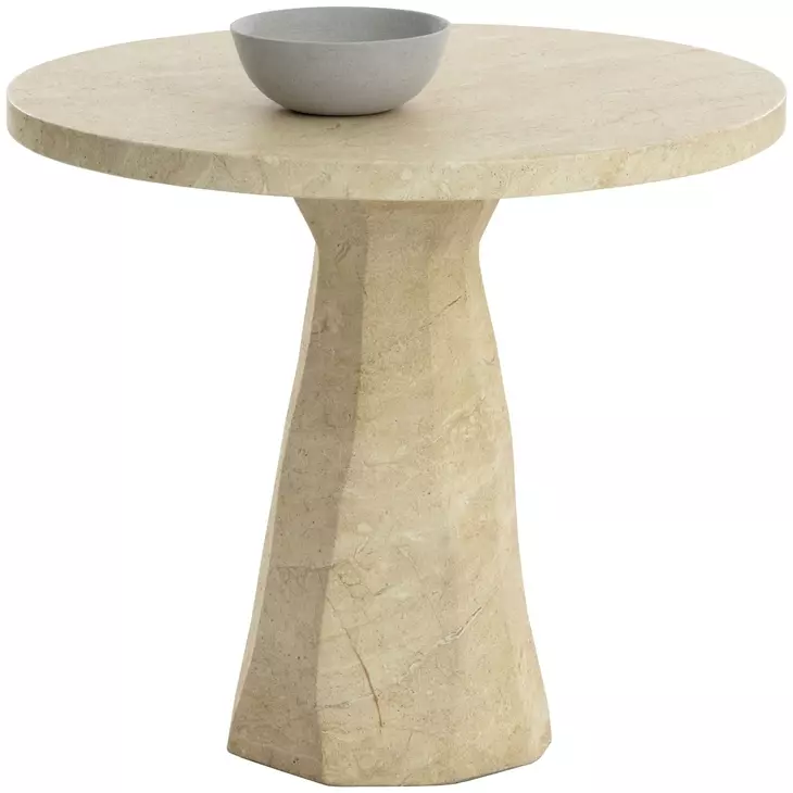 Kline Natural 34" Round Concrete Top Outdoor Bistro Table