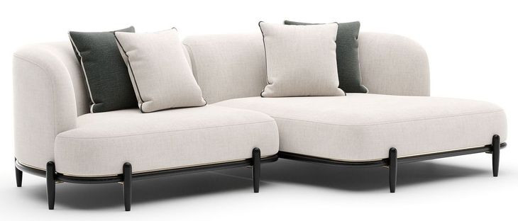 Madera Oatmeal 2 Piece Modular RAF Chaise Sectional with Pillows