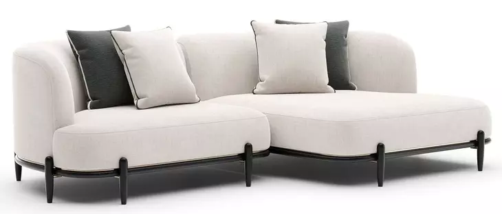 Madera Oatmeal 2 Piece Modular RAF Chaise Sectional with Pillows