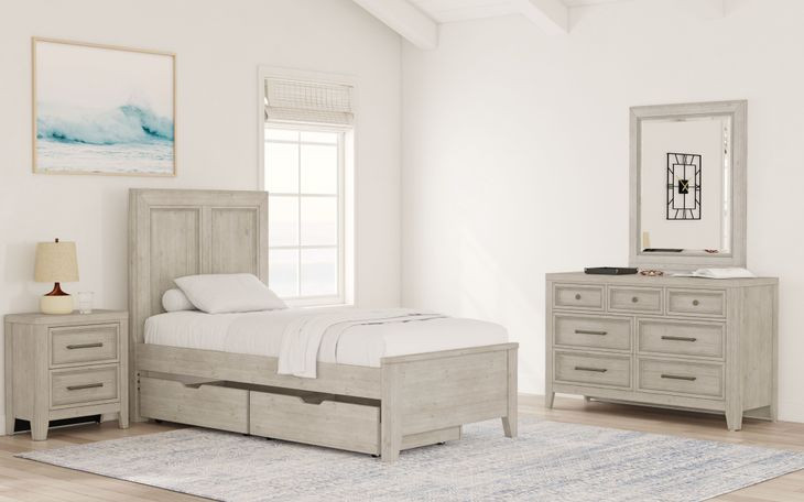 Carlson Washed Linen 2 Drawer Nightstand