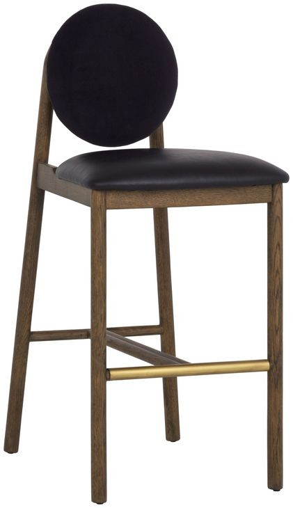Claribel Bravo Black and Abbington Black Upholstered Bar Stool