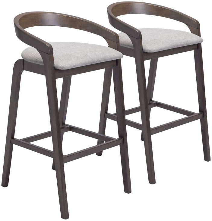 Troy Dove Gray And Espresso Bar Stool Set Of 2
