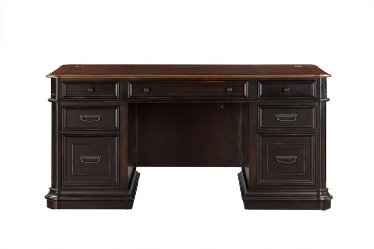 Roanoke Distressed Black 66" Executive Desk