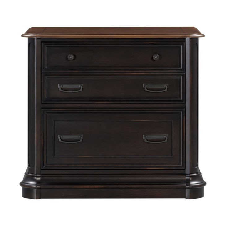 Roanoke Distressed Black File Cabinet