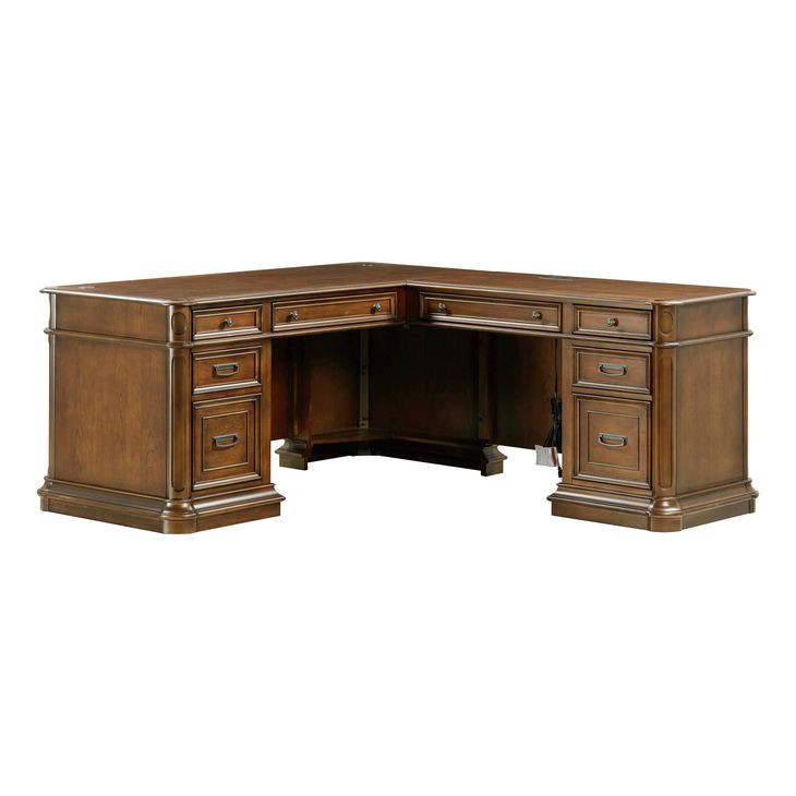 Roanoke Cherry L-Shaped Desk