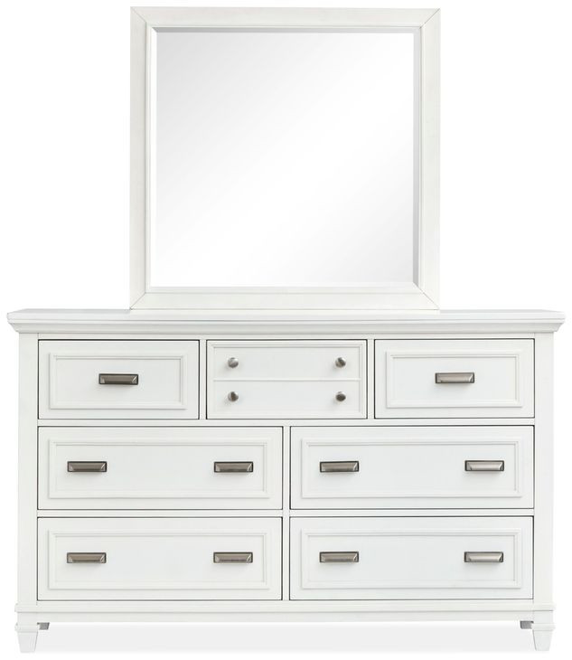 Harborwick White Dove 7 Drawer Dresser with Rectangular Mirror