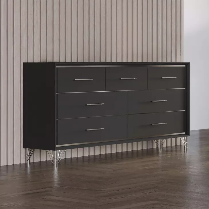 Ava Ebony 7 Drawer Dresser